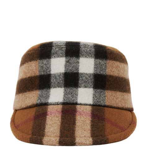 burberry wool check flat cap|Check Label Wool Blend Cape in Black .